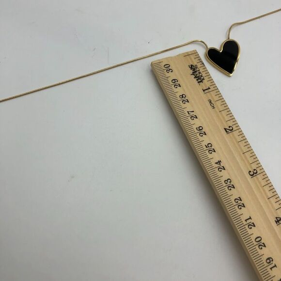 18K Gold Plated Women's Heart Shape Necklace Black Romantic Love Everyday - Picture 12 of 12